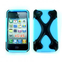 iPhone 4 4S X Case (Black-Blue)